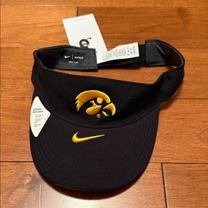 Nike Iowa Hawkey Black Visor with Gold Logo